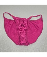 Vintage Pink String Bikini Satin Panty Little Bows Womens Size 5 / Small... - $90.16 CAD