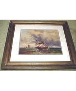Dramatic Maritime Oil On Board Two Master Boat in Squall ca1900 Framed - £63.80 GBP