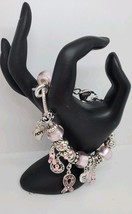 Landau Pandora Inspired Breast Cancer Awareness Silver Adjustable Bracelet  image 3