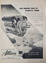 1944 Allison Vintage WWII Print Ad The Engine That Is Always There - $13.00