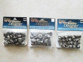 Crafts BEADS 80 Darice Assorted Pieces Antique Silver NEW SEALED (CC) - £12.55 GBP