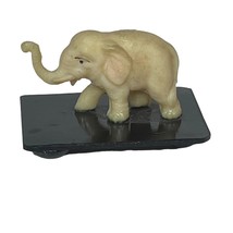 Vintage Celluloid Elephant Figurine  on Black Stand Trunk Up Japan - $278.12 MXN