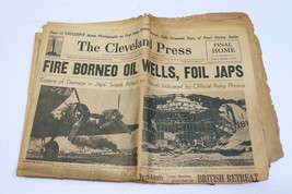 ORIGINAL Vintage Dec 17 1941 WWII Fire Borneo Oil Well Cleveland Press N... - $59.39