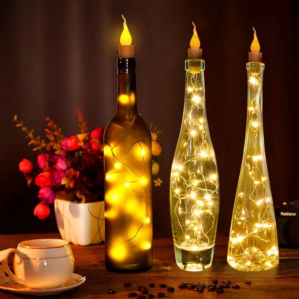 2M 20LED Copper Wire Lamp Wine Bottle Lamp Cork Warm White Battery Powered LED S - £125.90 GBP