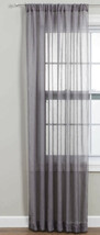 NEW Crushed Voile Sheer Curtain Panel Dark Gray 52 x 84 inches rod pocket - £4.76 GBP