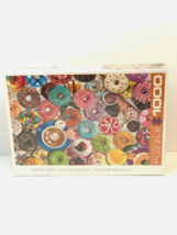 Eurographics Donut Party 1000 Piece Jigsaw Puzzle Coffee Sweets Sugar New - $34.65