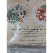 Something Special Counted Cross Stitch Kit 4&quot; Christmas Cats Ornaments S... - $14.98