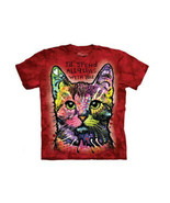 Russo 9 Lives Cat Unisex Adult T-Shirt Red by The Mountain 100% Cotton - £22.78 GBP