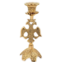 7 1/2&quot; Byzantine Eagle Style Stading Greek Orthodox Brass Candle Holder 19cm - £35.08 GBP