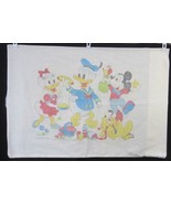 DISNEY PENN-CREST vintage 1960s pillow case Mickey Mouse Pluto Donald Da... - $17.81