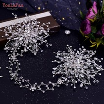 Luxurious Bridal Hair Tiara Rhinestone Hair Comb Bride Hair Ornaments Jewelry Cr - £34.46 GBP