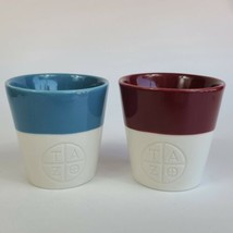 Starbucks Tazo Tea Cup Blue and Maroon 8 oz Ceramic 2011 - $13.85
