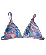 Shein Swirl Print Triangle Bikini Top Size L Multicolor Marble 60s Festival NWOT - $13.43 CAD