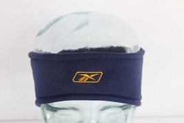 Vintage 90s Reebok Spell Out Fleece Lined Headband Ear Cover Band Blue OSFA - £30.59 GBP