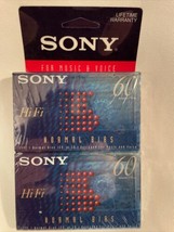 NEW Sony Set Of 2 Hi Fi 60 Minutes Blank Audio Cassette Tapes C-60HFB - £4.45 GBP