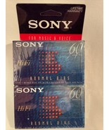 NEW Sony Set Of 2 Hi Fi 60 Minutes Blank Audio Cassette Tapes C-60HFB - £4.45 GBP