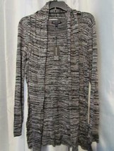 NWT Cable Gauge Marbled Sweater Detach Scarf Mercury Gray Black M XL Org... - £7.32 GBP