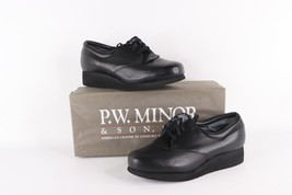 NOS Vtg 90s Streetwear Womens 6B Chunky Platform Fringed Leather Shoes Black USA - £79.09 GBP