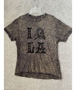 Rivet De Cru Denim Goods Brown Distressed I Love LA Single Stitch T Shir... - $27.99