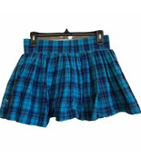 VS PINk flannel turquoise plaid mini skirt size M festival - $796.65 MXN