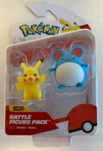 New Jazwares PKW2646 Pokemon 2-Inch Pikachu &amp; Marill 2-Pack Battle Figures - £13.99 GBP