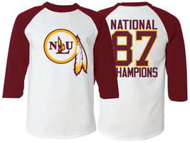 NLU Northeast Louisiana University 1987 National Champions Raglan T-Shirt - £21.52 GBP