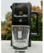 Canadian Club 12 Whisky Black Ceramic Pitcher &amp; Shot Glass 1 oz White Logo - £22.27 GBP