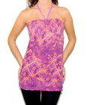 Womens Halter Tunic Jr Girls Mudd Braided Purple Tie Dye Tank Top-size S - £6.23 GBP