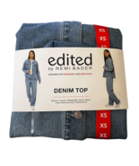 Womens Size XS 0 Denim Jean Jacket Shirt Top Edited by Remi Bader Authentic - $29.78 CAD
