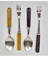 Vintage EPNS JMC Knife &amp; Spoon Set Celluloid Handle Electro Plated Nicke... - $570.14 MXN
