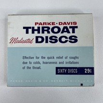 Parke-Davis Throat Discs EMPTY Cardboard Box Detroit Michigan 1950s-60s ... - £14.14 GBP