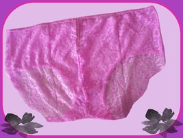 L  XL  Orchid Pink Victorias Secret Seamless Rib FULL Back Lace Hiphugger Pantie - £10.01 GBP