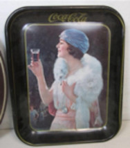 Vintage 1970s Reproduction Rectangular Coca Cola Tin Tray Flapper Girl - $29.89
