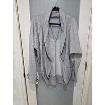 Zella Gray Drape Cardigan Sweater M Open Back Cutout Athleisure Lounge - $35.00