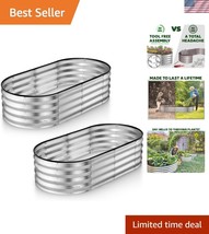 Weather-Resistant Galvanized Garden Beds 4x2x1 ft - 2-Pack for Your Drea... - $110.99