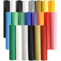 Iron On Vinyl Heat Transfer Vinyl 22 Pack Includes 16 Pack Assorted Colors Sheet - £28.15 GBP
