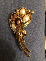 Huge Signed Lr Ornate Pin Brooch Lady Remington Vintage In Stock Rare Find New - £15.03 GBP