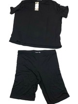 Boohoo Womens Size 10 Black T Shirt and Cycling Shorts - $10.46