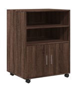 vidaXL Rolling Cabinet Brown Oak Engineered Wood Medium - $4,826.20 MXN