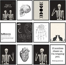 8X10 Funny Skull Art Poster Decor Halloween Vintage Art Prints For, 12 Pcs. - £33.63 GBP