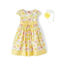 NWT Gymboree Girls Size 3T Spring Jubilee Yellow Floral Dress  Headband NEW - £18.07 GBP