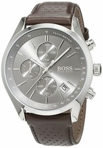 Hugo Boss HB1513476 Grand Prix Mens&#39; Leather Strap Chronograph Watch + Gift Bag - £106.03 GBP