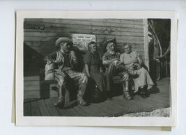 SNAPSHOT from Album * KNOTT'S BERRY FARM GHOST TOWN bench with statues - $7.95