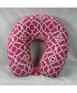 Travel Pink &amp; White Neck Pillow, Pre-owned, Clean Fluffy Comfortable - $9.89