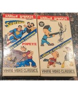 Kartoon Bonanza Volumes 1 &amp; 2 VHS Collection Popeye, Superman, Looney Tunes - £11.75 GBP
