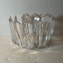 ORREFORS SWEDEN CRYSTAL BOWL VASE Tulip Crown Edge SIGNED 4.5 ” x 3.5” - $19.95