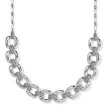 NWT BRIGHTON Interlok woven collar silver necklace adjustable length stunning - $119.99