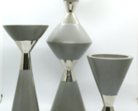 Global Views Dwell Studios Hourglass Pillar Candle Holders Set, Gray and... - £155.54 GBP