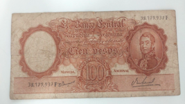 100 Pesos Cien Argentina Banknote Bill Cash Money 50s 60s - £7.10 GBP