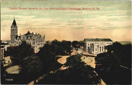 Richmond Virginia Vintage Postcard Capitol Square City Hall Buildings Ea... - £4.78 GBP